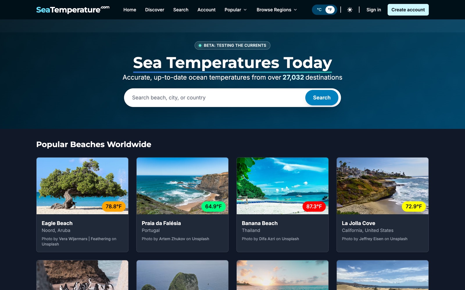 SeaTemperature — live sea surface temperatures worldwide