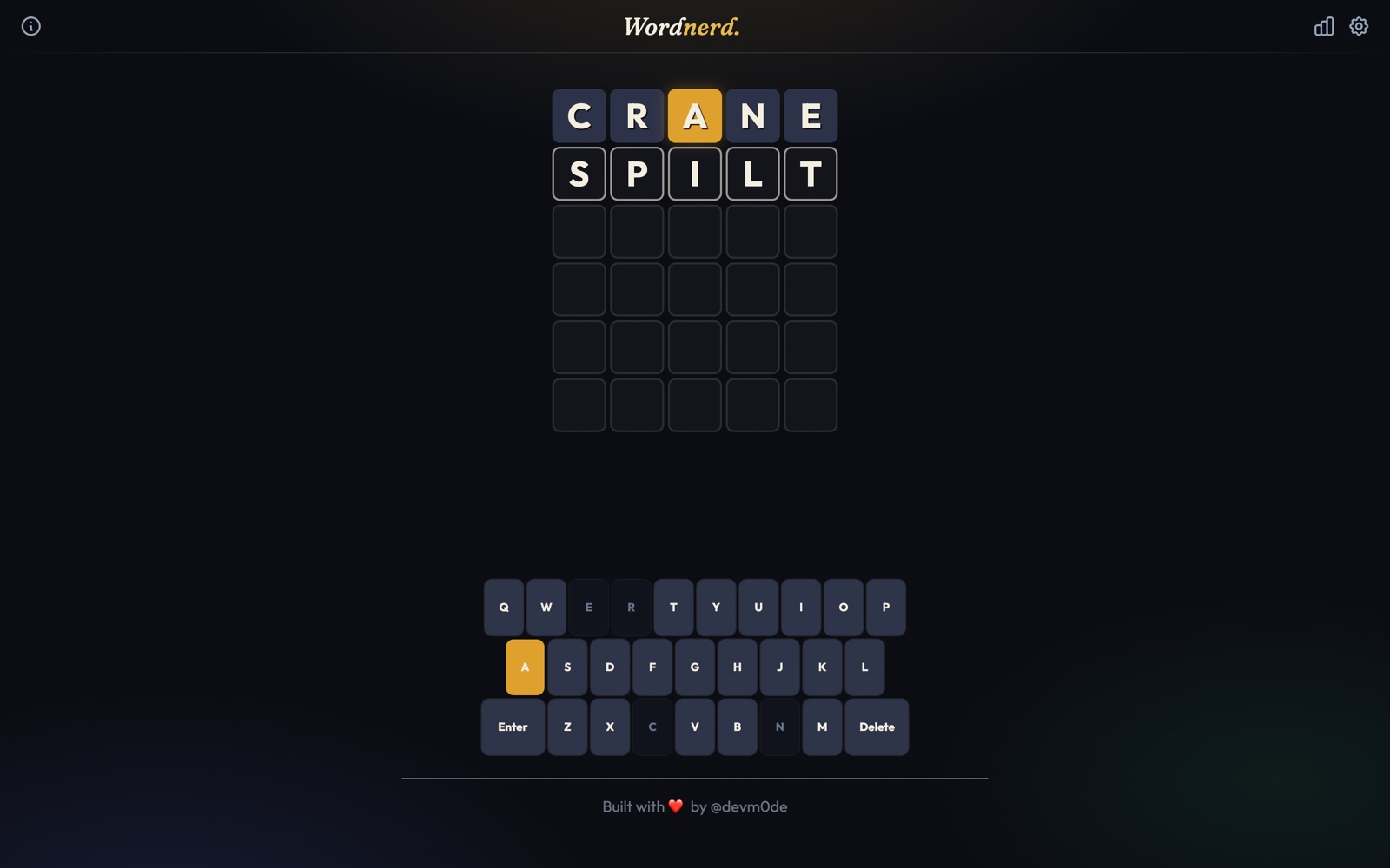 Wordnerd — a daily word puzzle